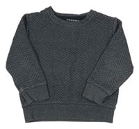 Tmavomodrá melírovaná žebrovaná mikina PRIMARK