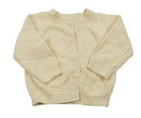 Smetanový vzorovaný propínací svetr PETIT BATEAU