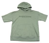 Khaki mikina s nápisem a čísly a kapsou a kapucí Next