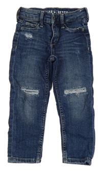 Modré super stretch skinny fit teplákové rifle s prošoupáním H&M