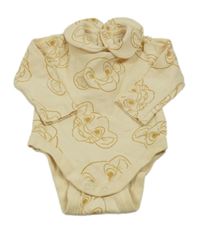 Smetanové žebrované body se Simbou a límečkem PRIMARK