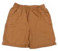 Medové vzorované teplákové kraťasy 