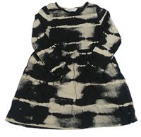 Černo-béžové batikované bavlněné šaty H&M