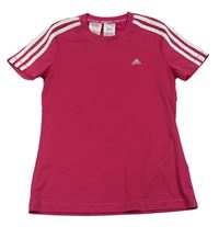 Malinové sportovní funkční tričko s logem Adidas