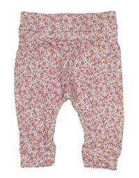 Bílo-růžové květované lehké tepláky Nutmeg