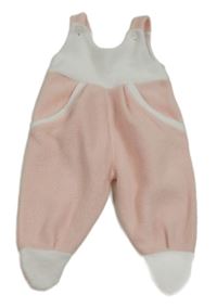 Růžovo-bílé fleecové dupačky