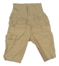 Béžové plátěné roll-up kalhoty s úpletovým pasem S. Oliver