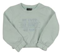 Světlemodrá crop mikina s nápisem Ergeenomixx