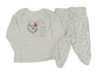 2set - Bílé triko s Púem + bílé polodupky s hvězdami George¨