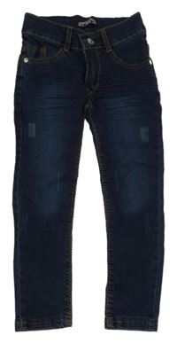 Tmavomodré skinny rifle s prošoupáním