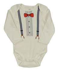 Smetanové body s kšandami a motýlkem Liegelind