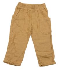 Hnědé mušelínové kalhoty s kapsami George