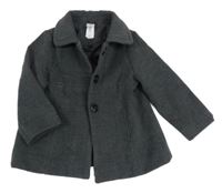 Antracitový flaušový podšitý kabát C&A