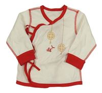 Bílé zavinovací triko s potiskem