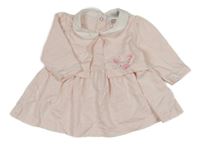 Světlerůžové teplákové šaty s bolerkem s myškou a límečkem