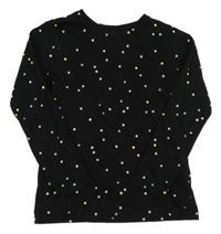 Černé puntíkaté triko Sinsay