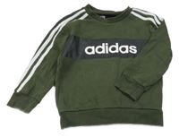Khaki-černá mikina s nápisem Adidas