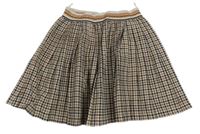 Hnědo-černo-bílá kostkovaná sukně C&A