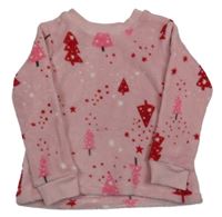 Růžová chlupatá mikina se stromky Leigh Tucker