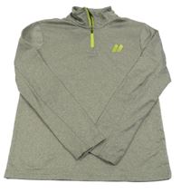 Khaki melírovaná sportovní funkční mikina Crivit