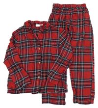 Červeno-černo-bílé kostkované flanelové pyžamo Zara