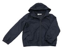 Tmavomodrá šusťáková jarní bunda s kapucí H&M