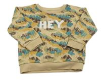 Pískovo-barevná vzorovaná mikina s nápisem Primark