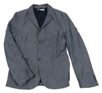 Tmavomodré melírované slavnostní sako H&M