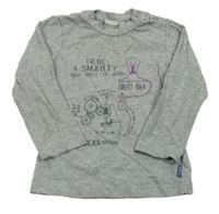 Šedé melírované triko s vynálezy Mexx