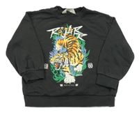 Antracitová mikina s tygrem H&M