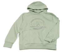 Světlezelená mikina s koněm a kapucí Yigga