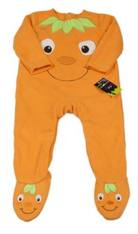 Nové - Oranžový fleecový overal s dýní George