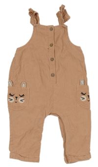 Růžové manšestrové laclové kalhoty s kapsami s králíky M&Co.