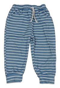 Modro-bílé pruhované tepláky