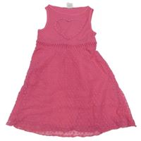 Tmavorůžové šaty se srdcem a výšivkami S. Oliver