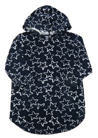 Tmavomodrý froté župan s hvězdami a kapucí Tu