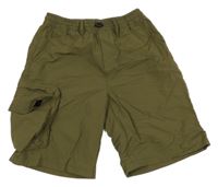 Khaki šusťákové kraťasy s kapsou Zara