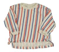 Béžovo-modro-červená pruhovaná mikina H&M