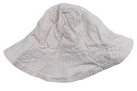 Bílo-světlerůžový pruhovaný klobouk zn. H&M