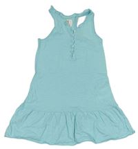 Světlemodré bavlněné šaty s knoflíčky H&M