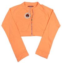 Neonově oranžová crop lehká mikina 