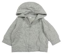Šedá melírovaná propínací mikina s kapucí H&M