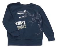 Tmavomodrá mikina s dinem z kamínků C&A