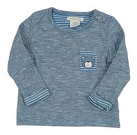 Modrá melírovaná mikina s medvědem 