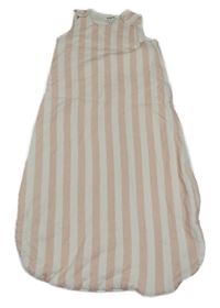 Bílo-růžový pruhovaný spací pytel Tu