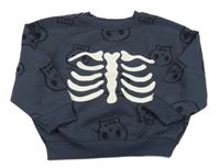 Tmavošedá mikina s kostmi Primark