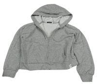 Šedá meílírovaná crop propínací mikina s kapucí George