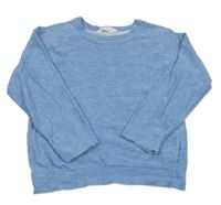 Modrá melírovaná lehká úpletová mikina H&M