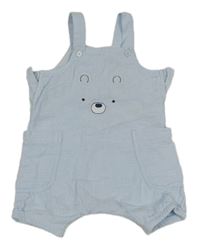 Světlemodré mušelínové laclové kraťasy s medvědem Nutmeg