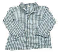 Modro-bílý kostkovaný pyžamový kabátek 